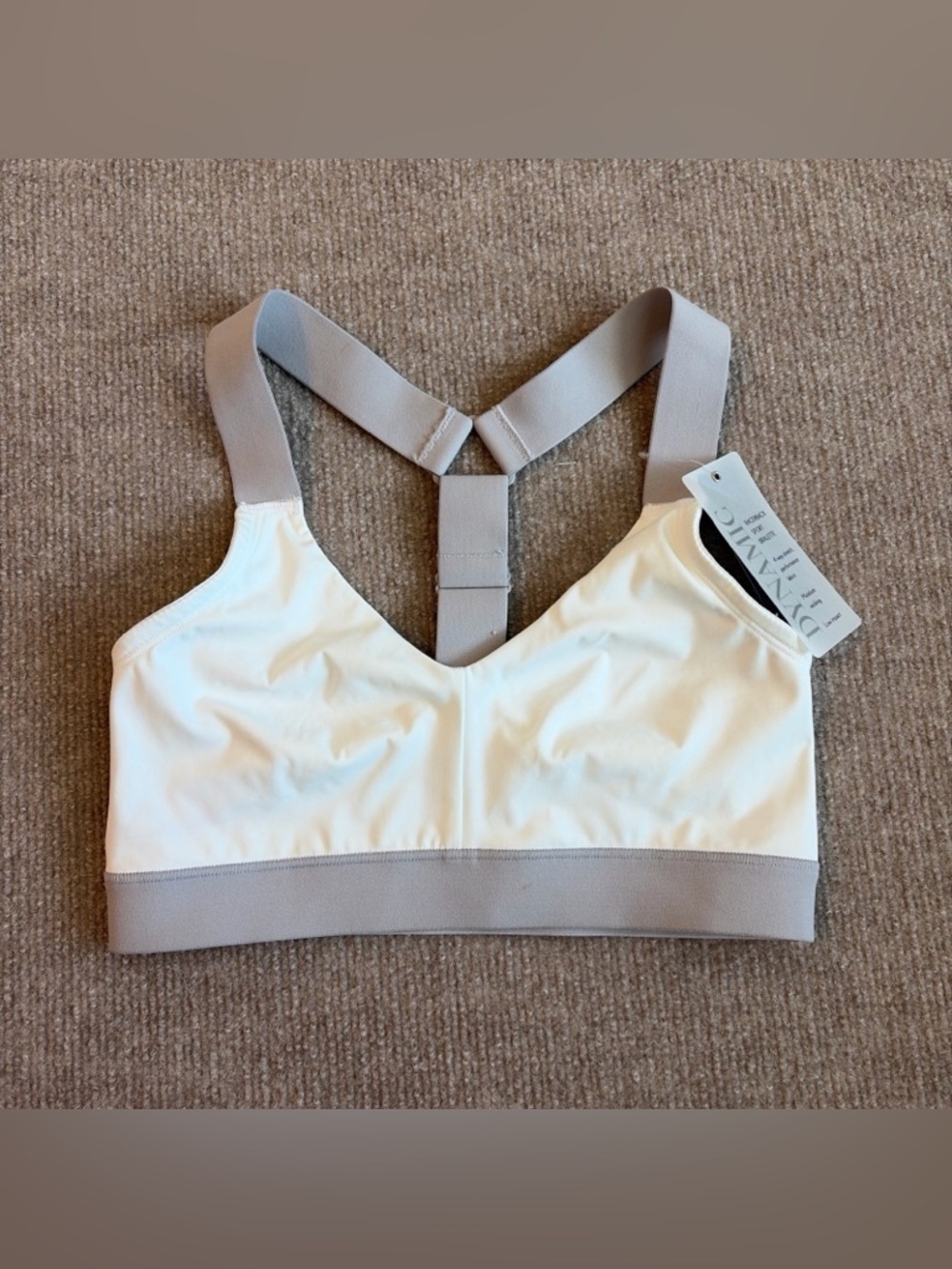 $57 Natori Women White Dynamic Racerback Sport Bralette Bra Size XS